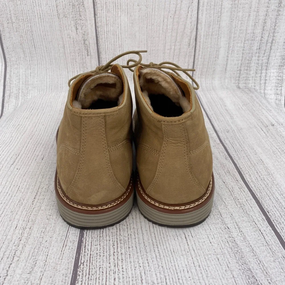 Johnston & Murphy Upton Chukka Boots Mens 10.5 Tan Shearling Nubuck Leather